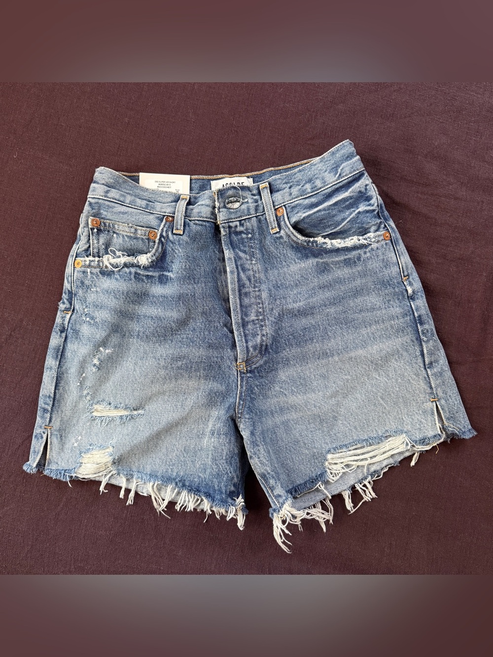 AGOLDE Dee Super High Rise Denim Shorts NWT – Riccochet Wash Size 26